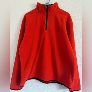 Men's Nautica Orange Quarter-Zip Fleece Pullover
